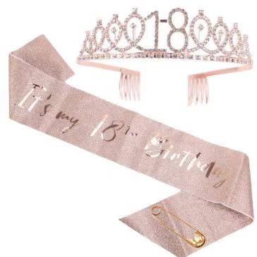 Birthday Ribbon And Crown Set