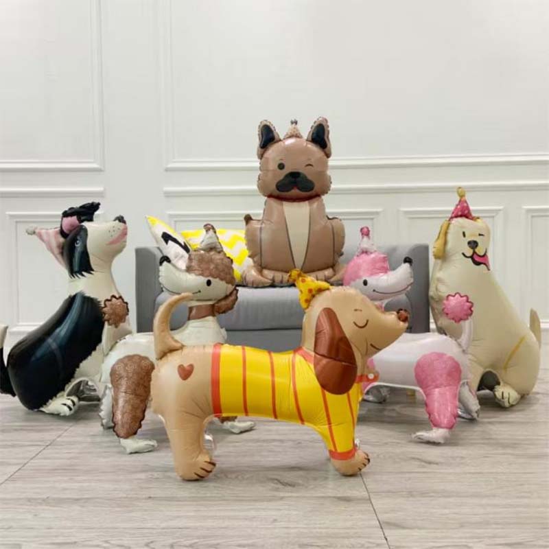 Staande puppy-aluminiumfolieballen