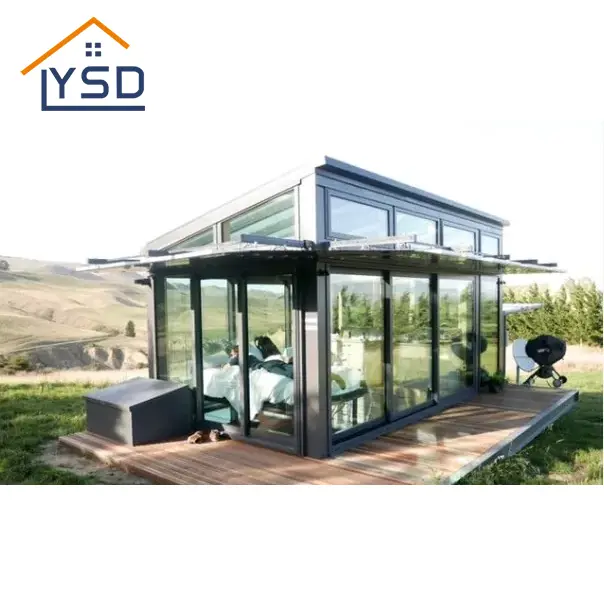 Transparante glazen cabine