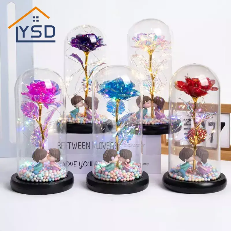 Valentijnsdag glazen koepelbloemen